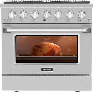 Empava 36" 5.2 cu. ft. Pro-Style Slide-In Single Oven Gas Range